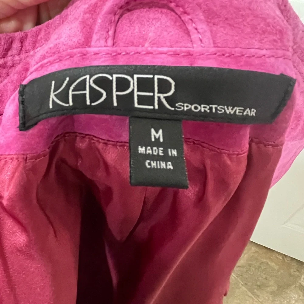 Genuine Pink Suede Leather Dress Coat (lightly lined) - Picture 7 of 7